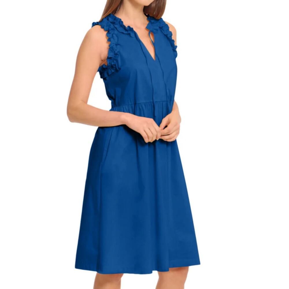 Maggy London Royal Blue Ruffle Midi Dress - Picture 4 of 11